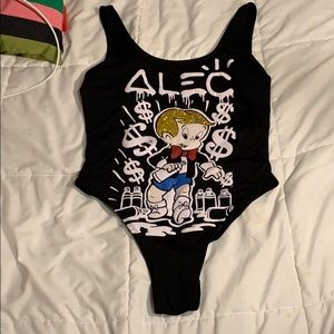 Sexy fun black one piece bodysuit.